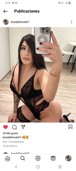 Hello my loves, I'm Kendall, a beautiful trans really feminine with a slender body, thick legs, small waist, big ass. My face is very delicate with the appearance of a woman. I'm a model catwalk. I wait for you smelling delicious, in very sexy linger